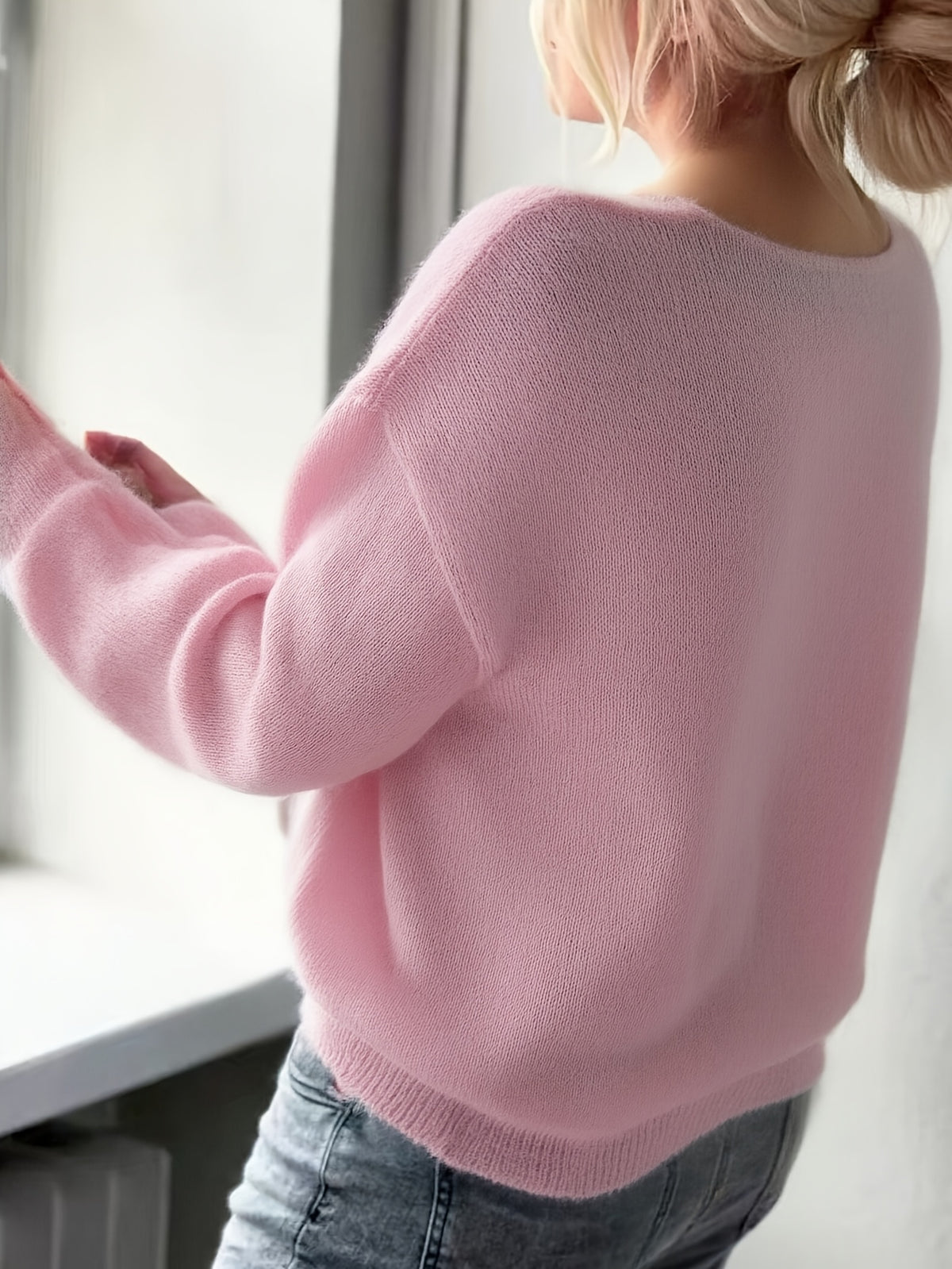 Katrien | Damen Oversized Strickpullover mit V-Ausschnitt
