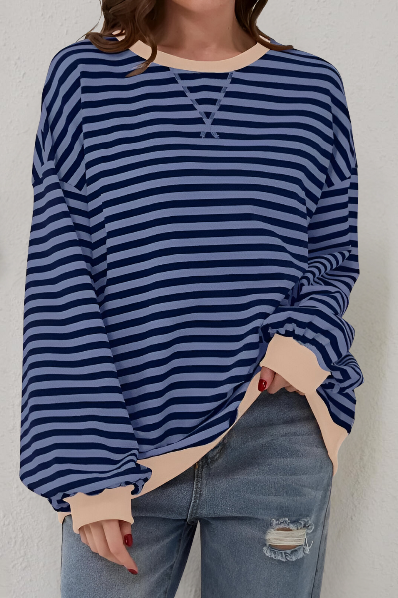 Guusje | Damen Sweatshirt mit Streifenmuster und Rundhalsausschnitt