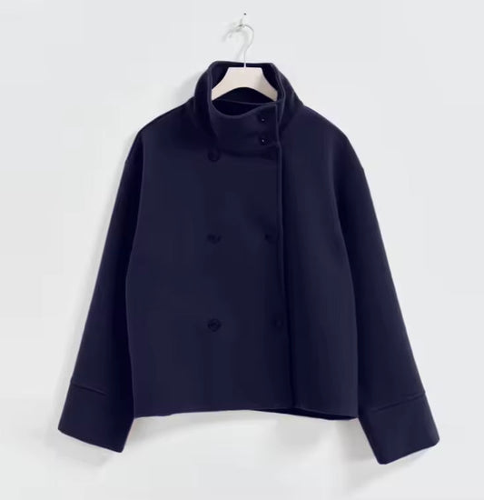Alma | Damen Kurzmantel Elegant Zweireiher Winter