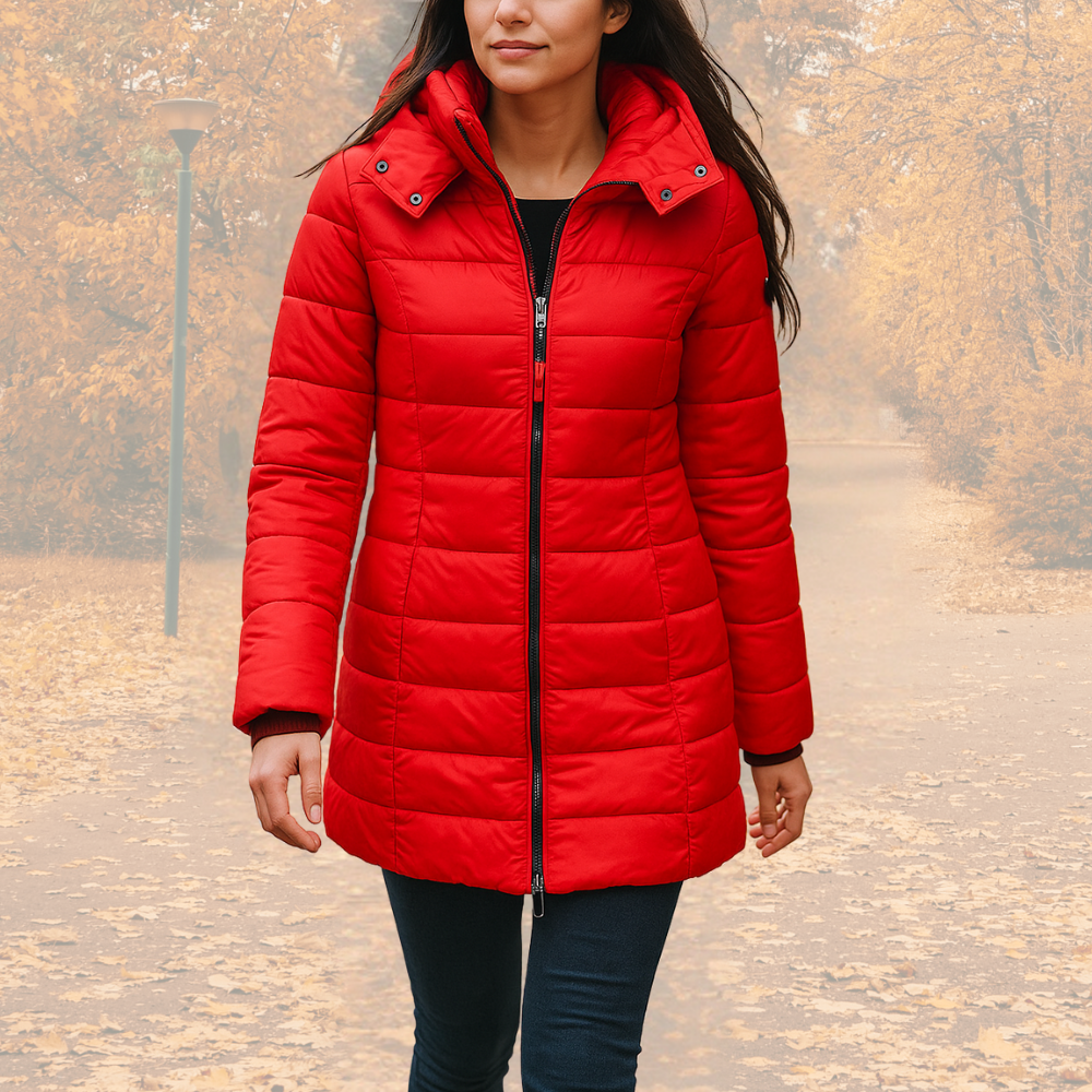 Brielle | Winterjacke Damen Taillierte Steppjacke mit Kapuze