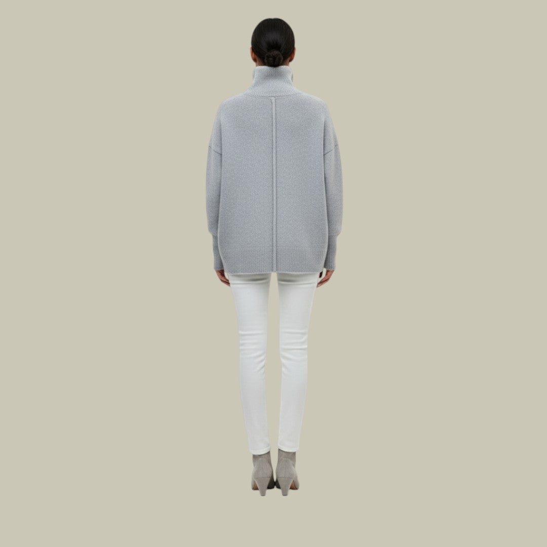 Hermine | Damen Rollkragenpullover Feinstrick Oversize