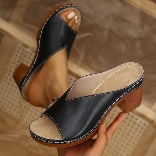 Romy | Elegante Sandalen mit Blockabsatz und Fersenriemen