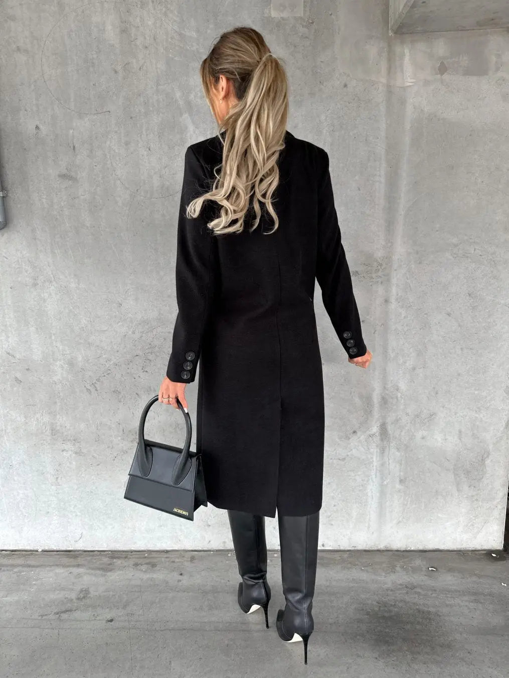 Bronwen | Damen Taillierter Wollmantel mit Reverskragen, Bordeaux