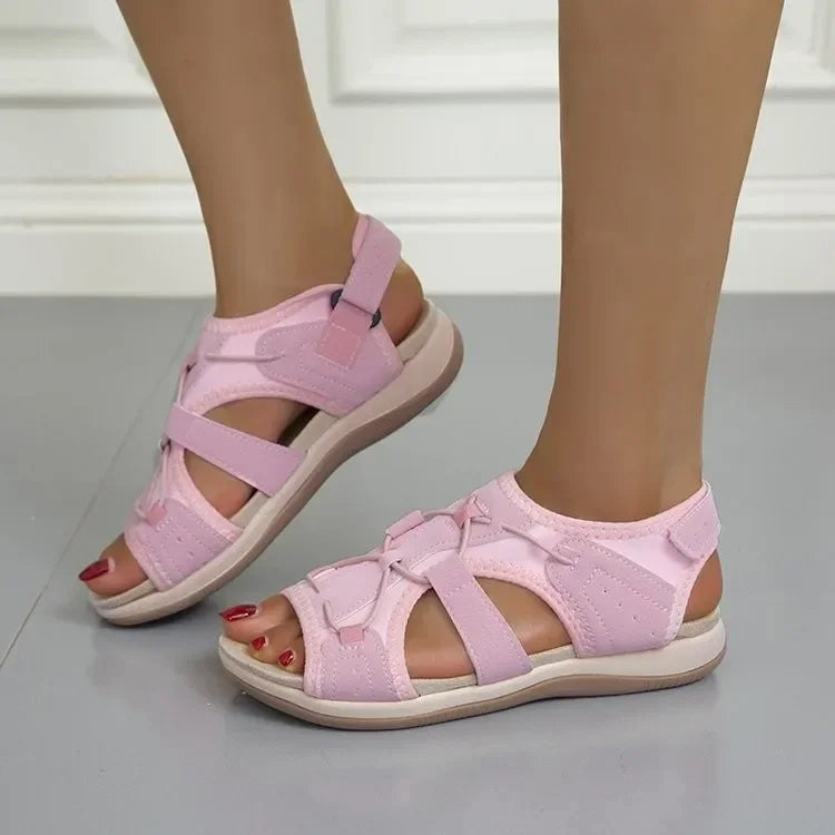 Roos | Sportliche Damen Sandalen mit Klettverschluss