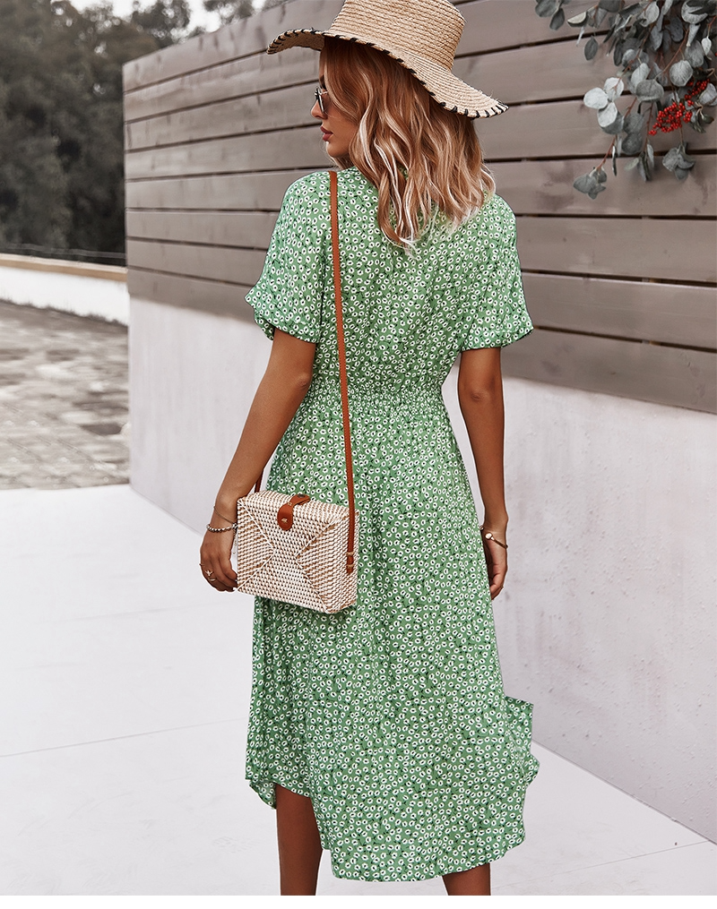 Fiona Blumenmuster Midikleid mit Bindegürtel für Damen