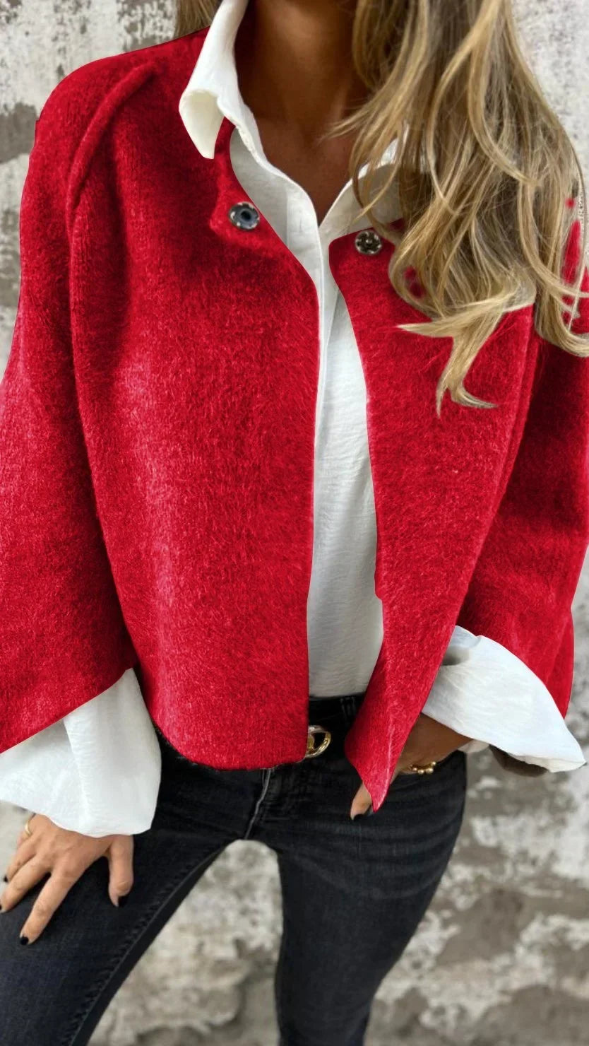Margaux | Damen Lang Mantel Taillierter Wollmantel-Optik