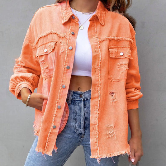 Sienna | Oversized Jeansjacke im Used-Look für Damen