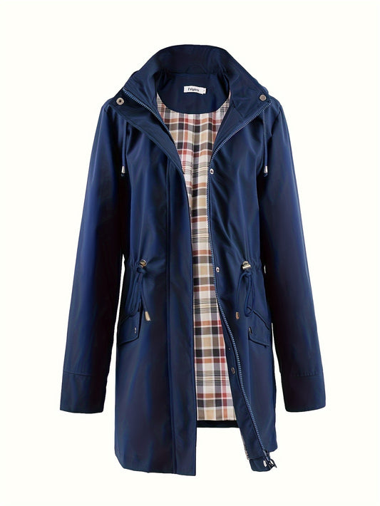 Eefje | Damen Winterjacke mit Kapuze und Kordelzug, Taillengürtel