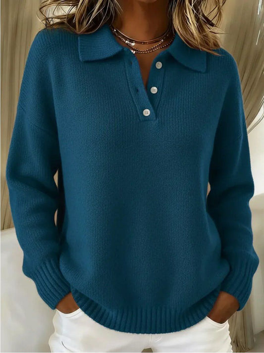 Freyja | Elegante Damen-Strickpullover mit Polokragen