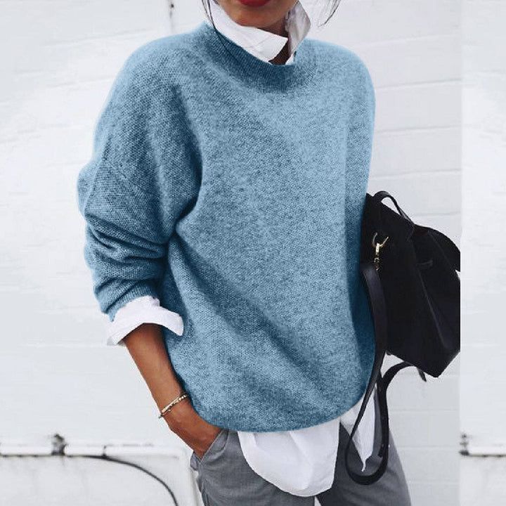 Vinja | Damen Pullover Rundhals Lockere Passform Winter