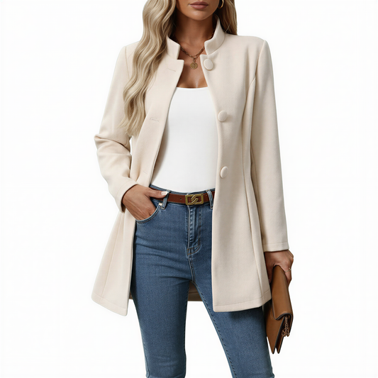 Dagny | Damen A-Linien Mantel mit Knopfleiste