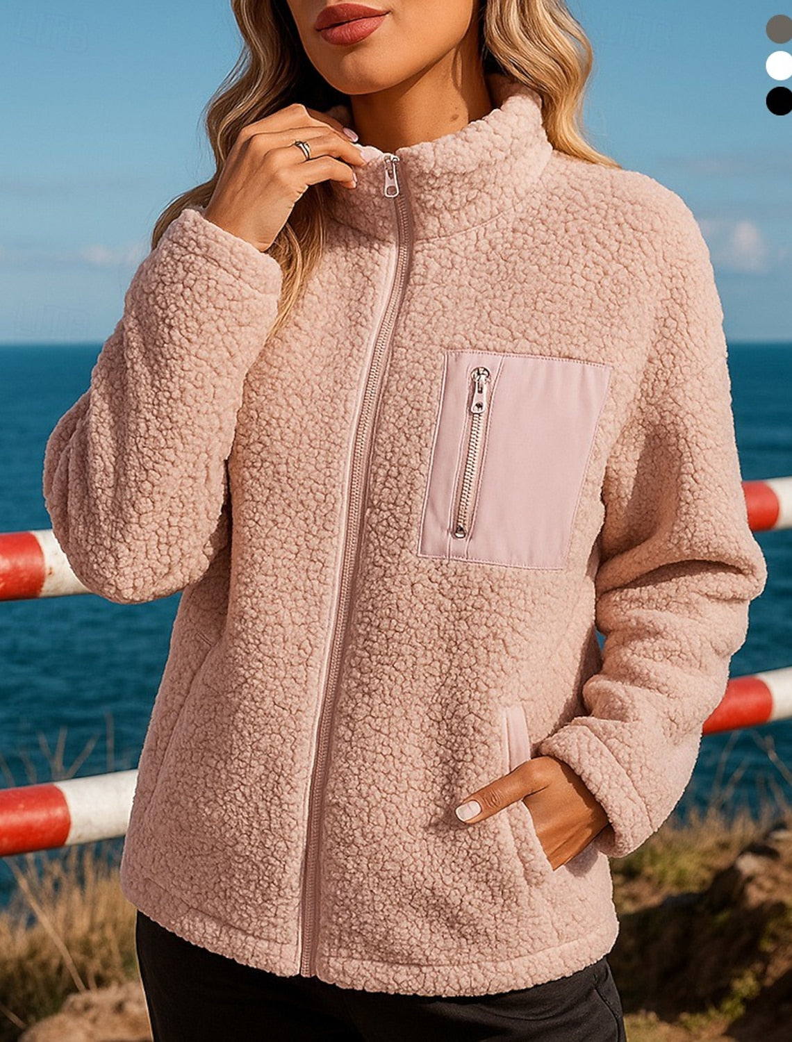 Florence | Winterjacke Damen Fleece mit Stehkragen Reißverschluss