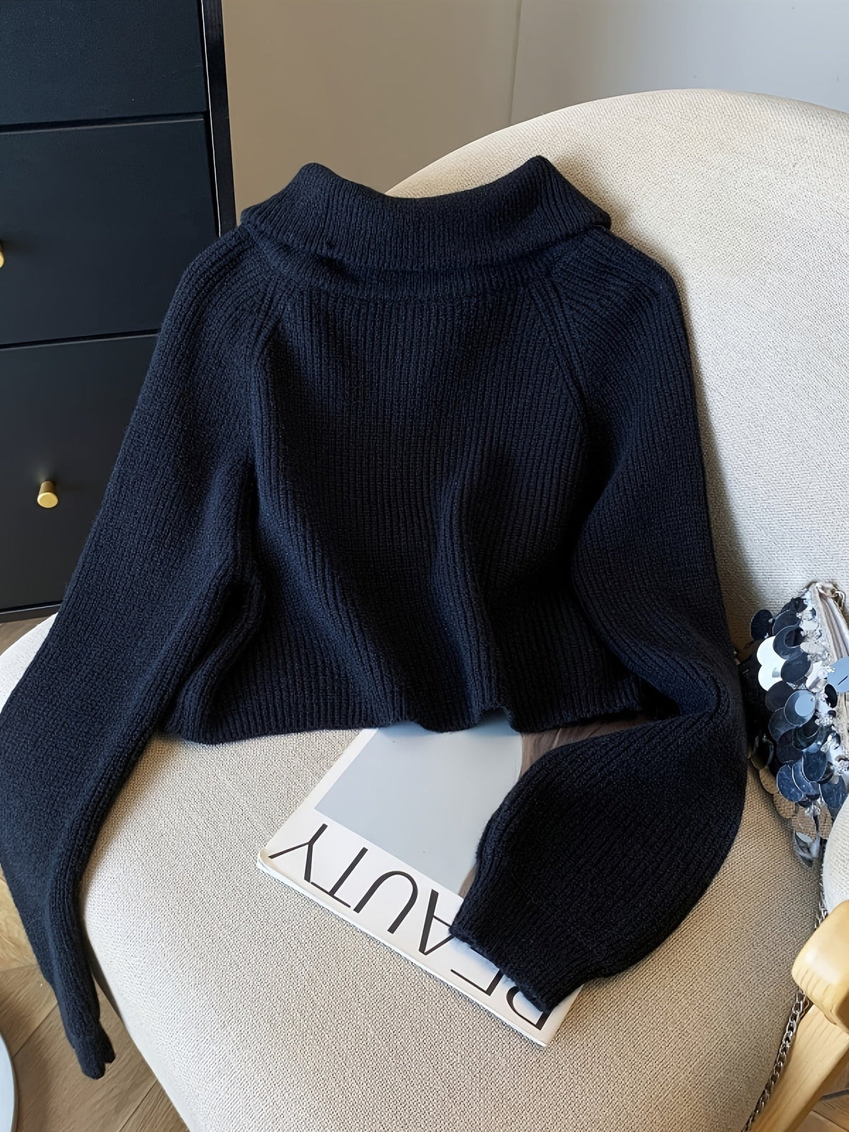 Lauretta | Gerippter Pullover mit Reißverschluss für Damen