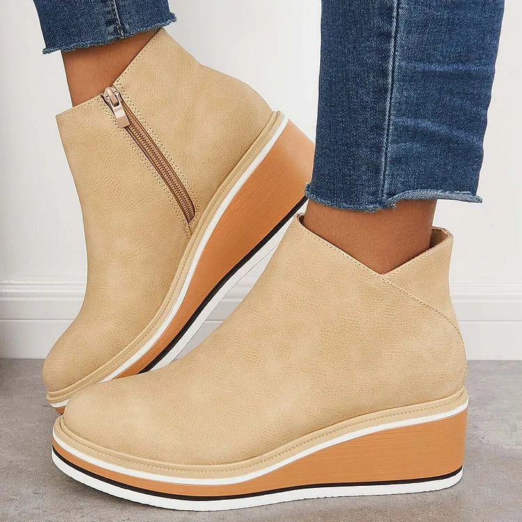 Pippa | Klassische Stiefel mit Reißverschluss und Blockabsatz
