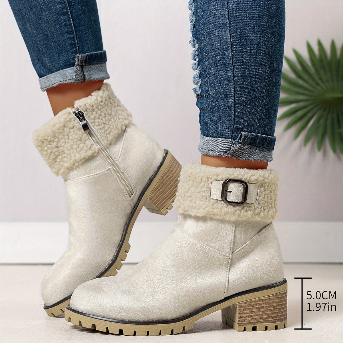 Belinda | Chelsea Boots für Damen mit Kunstfellkragen