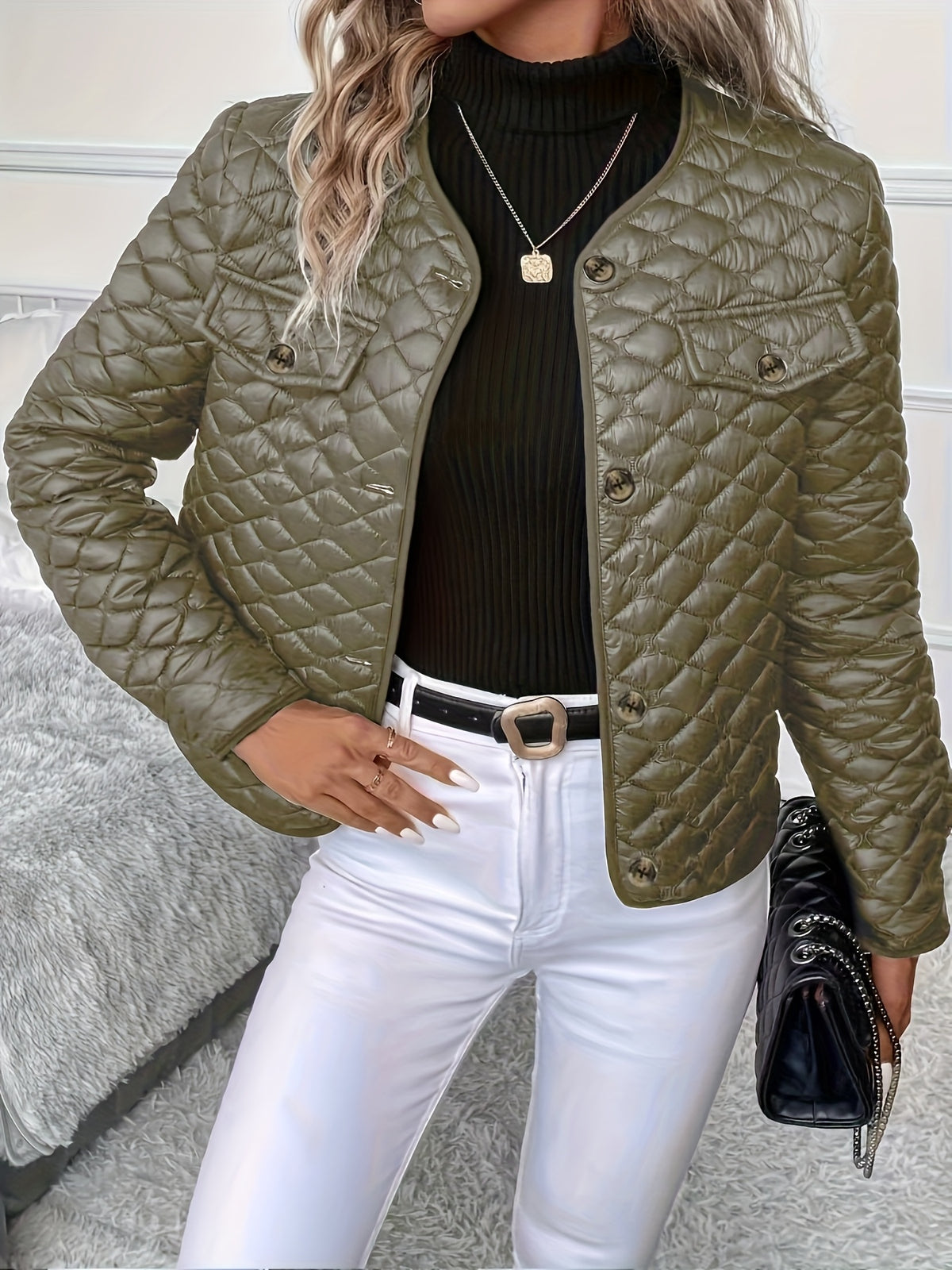 Cordelia | Winterjacke Damen Gesteppt mit Reverskragen Knopfleiste