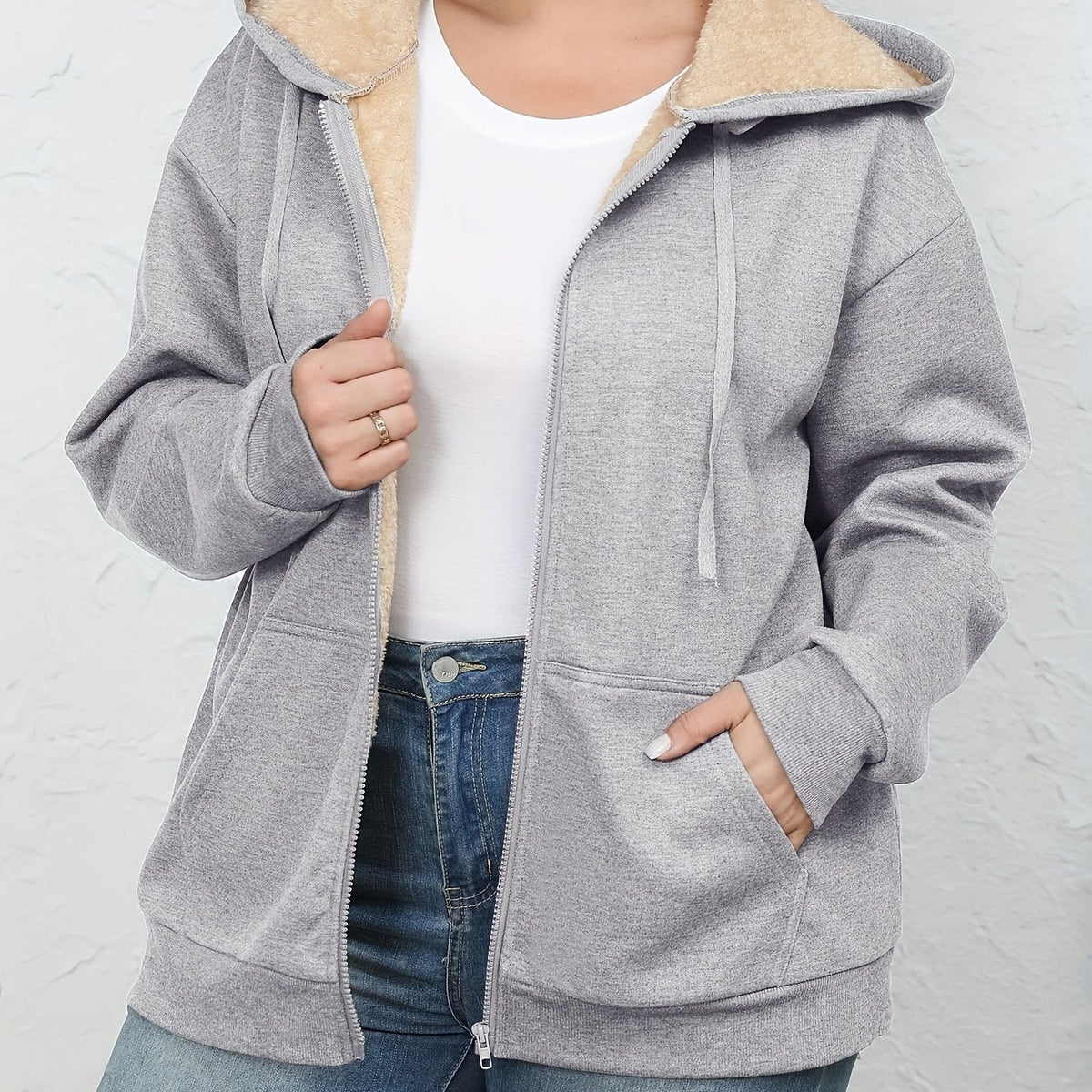 Leonie Kapuzenjacke mit Fellimitat-Kapuze für Damen