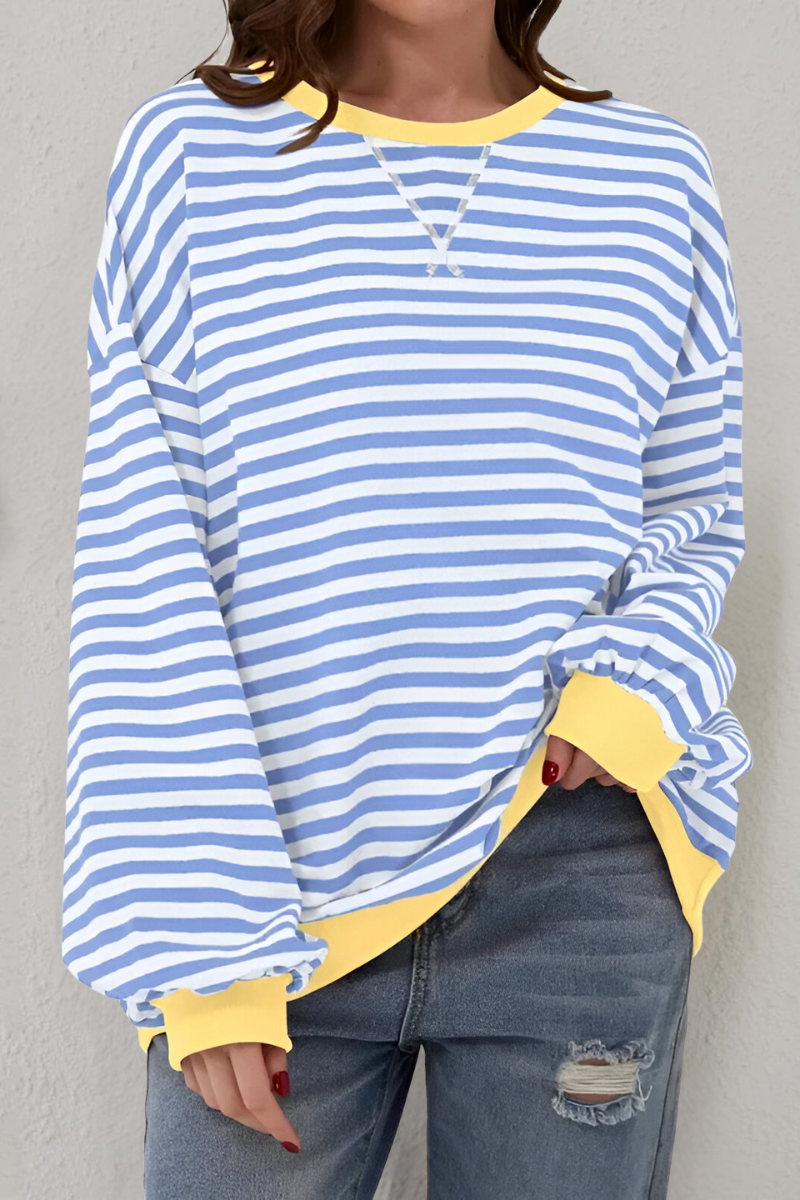 Guusje | Damen Sweatshirt mit Streifenmuster und Rundhalsausschnitt