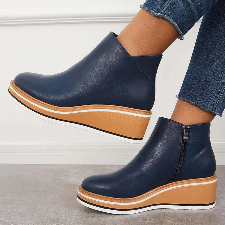 Pippa | Klassische Stiefel mit Reißverschluss und Blockabsatz
