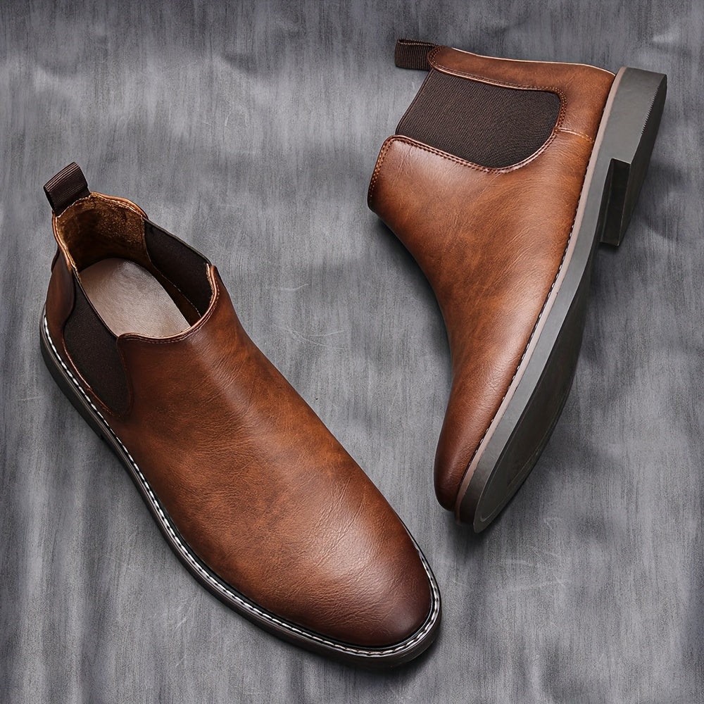 Marcel | Herren Chelsea Boots mit Schnürung und Blockabsatz, Braun