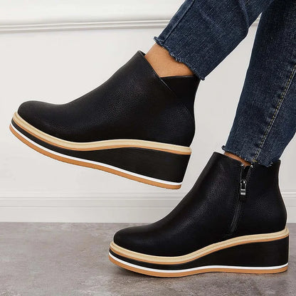 Pippa | Klassische Stiefel mit Reißverschluss und Blockabsatz