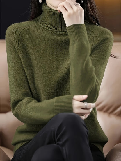 Rosalinde | Damen Rollkragenpullover mit geripptem Kragen