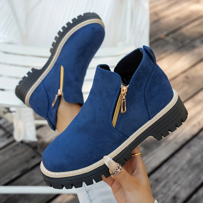Bea | Chelsea Boots Damen mit goldenem Reißverschluss