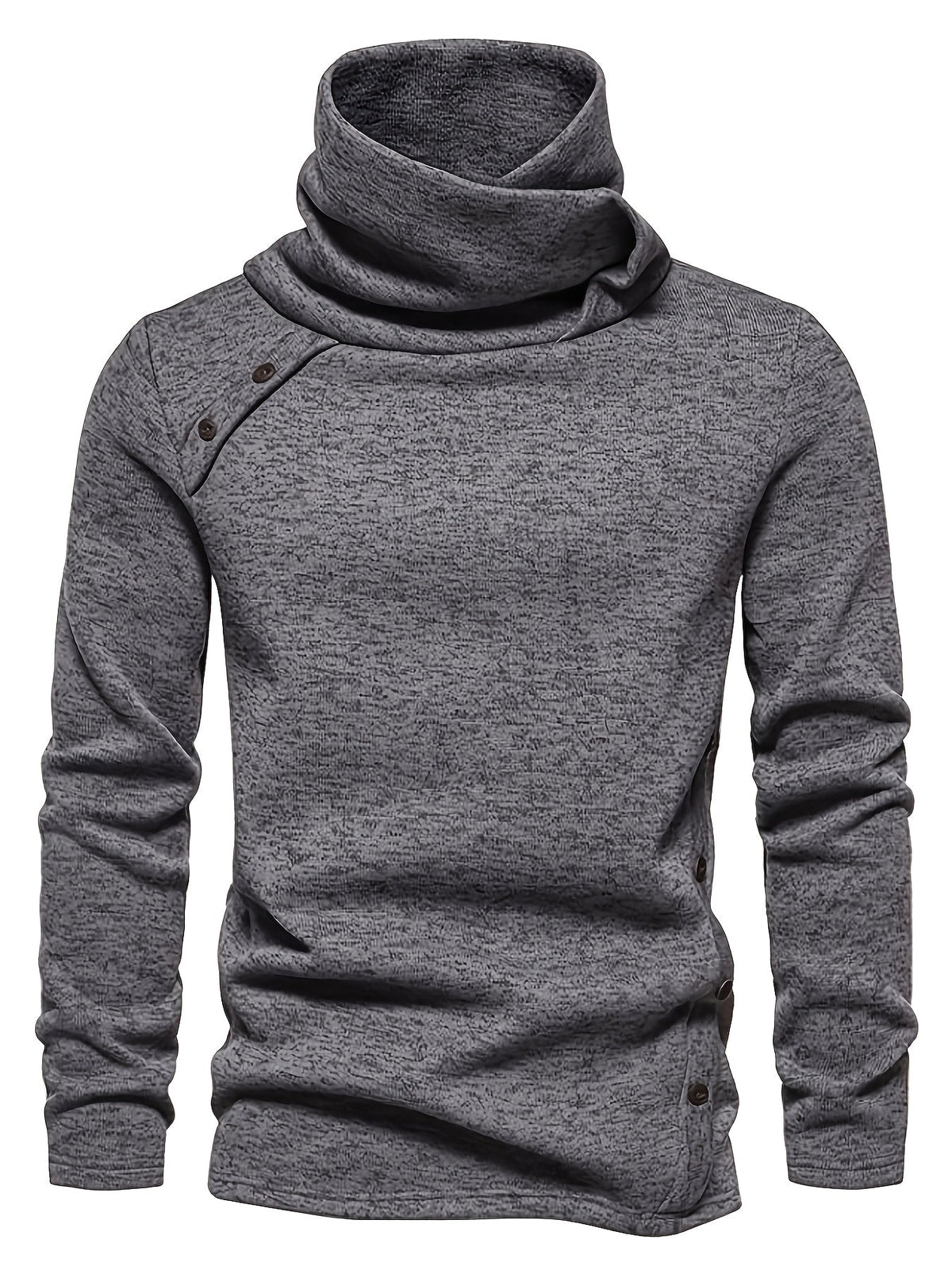 Emmanuel | Herren Strickpullover mit Knopfleiste Stehkragen