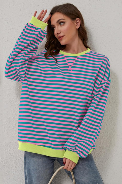 Guusje | Damen Sweatshirt mit Streifenmuster und Rundhalsausschnitt