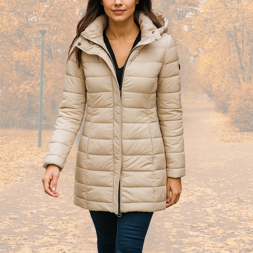 Brielle | Winterjacke Damen Taillierte Steppjacke mit Kapuze