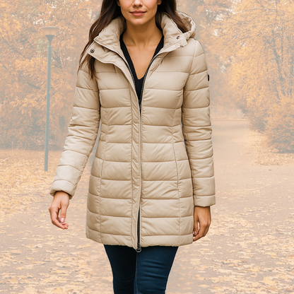 Brielle | Winterjacke Damen Taillierte Steppjacke mit Kapuze