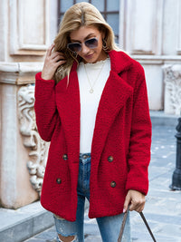 Cassia | Winter Damen Mantel Teddy Reverskragen Zweireihig