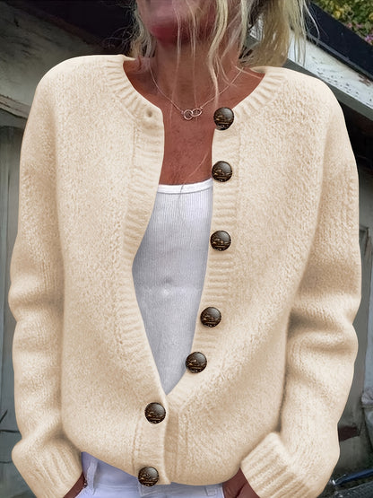 Arabella | Damen Strickjacke oversized mit Knopfleiste