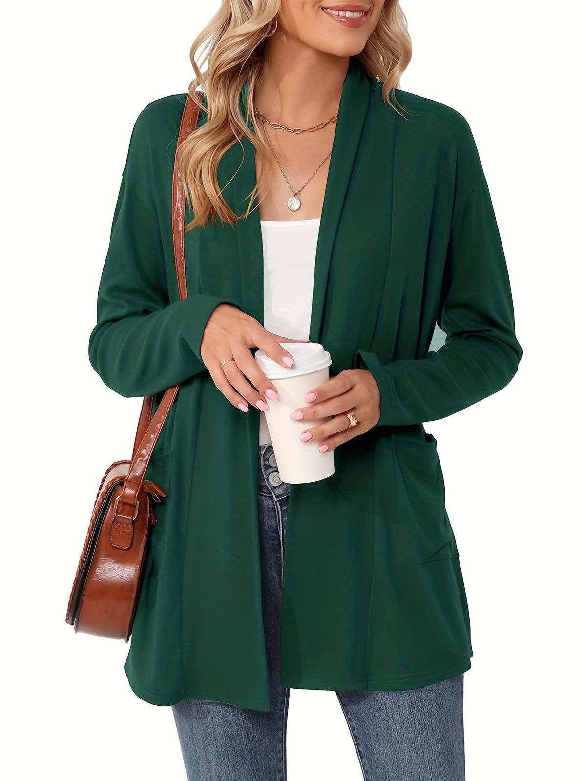 Cosima | Lockerer Damen Cardigan mit Taschen und offenem Schnitt