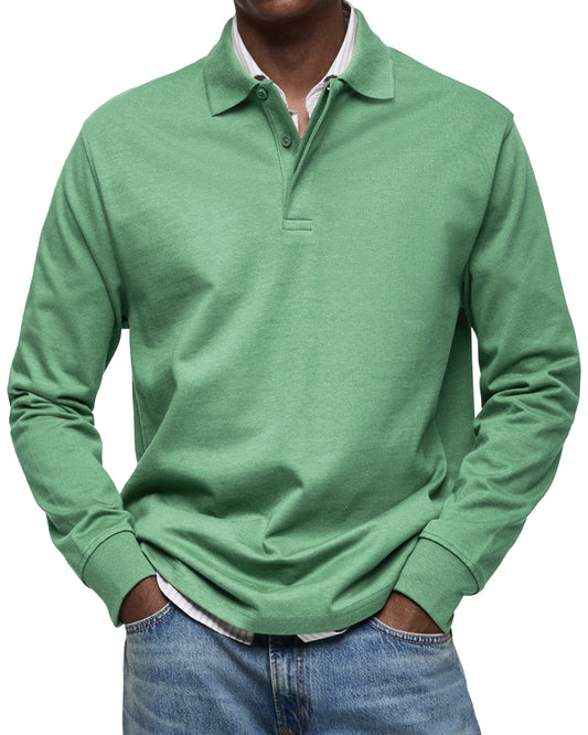 Matteo | Langarm Polo Shirt mit Knopfleiste für Herren