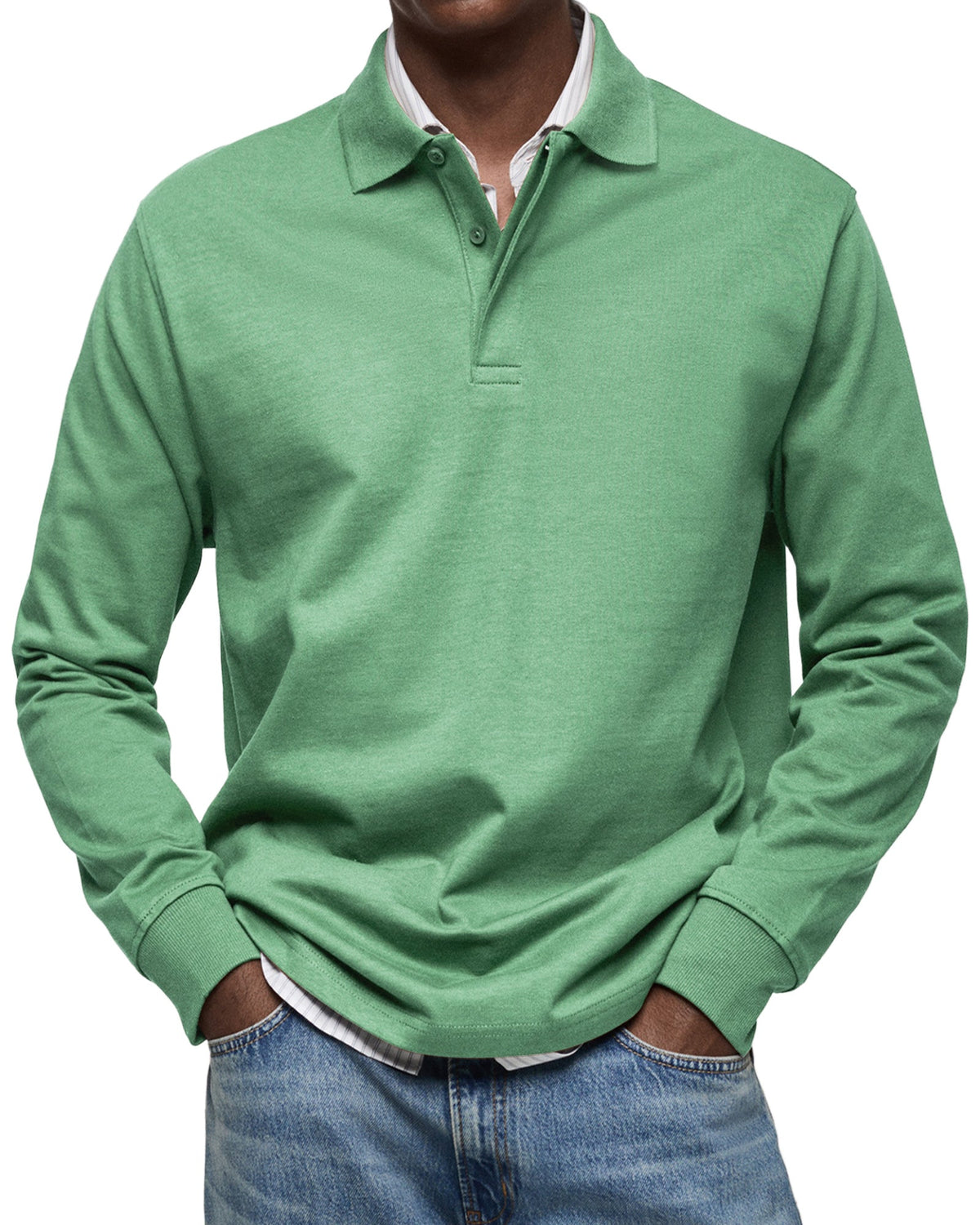 Matteo | Langarm Polo Shirt mit Knopfleiste für Herren