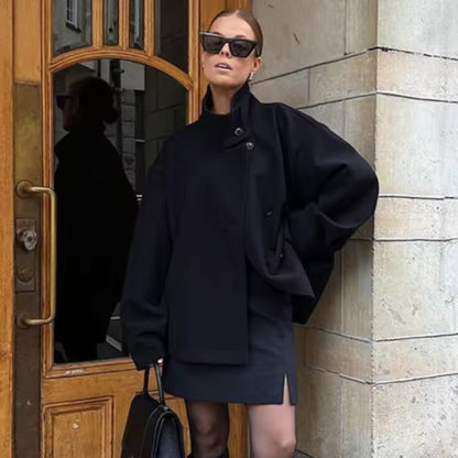 Alma | Damen Kurzmantel Elegant Zweireiher Winter