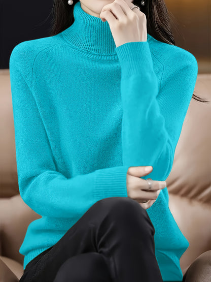 Rosalinde | Damen Rollkragenpullover mit geripptem Kragen