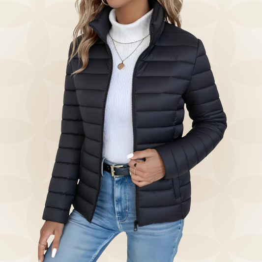 Nadeschda | Damen Steppjacke Elegant Wattiert Stehkragen
