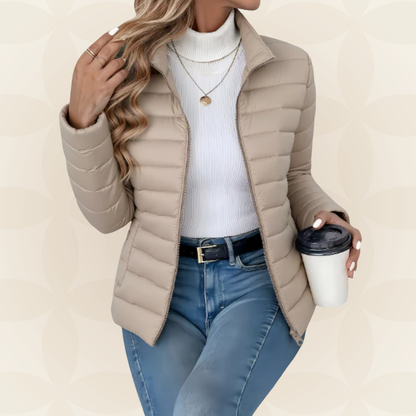 Nadeschda | Damen Steppjacke Elegant Wattiert Stehkragen