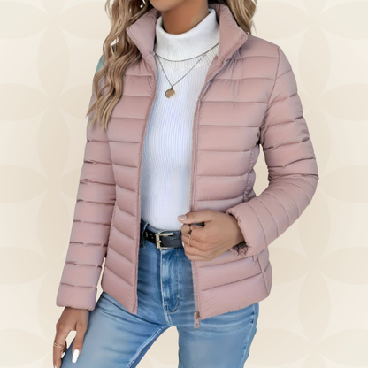 Nadeschda | Damen Steppjacke Elegant Wattiert Stehkragen