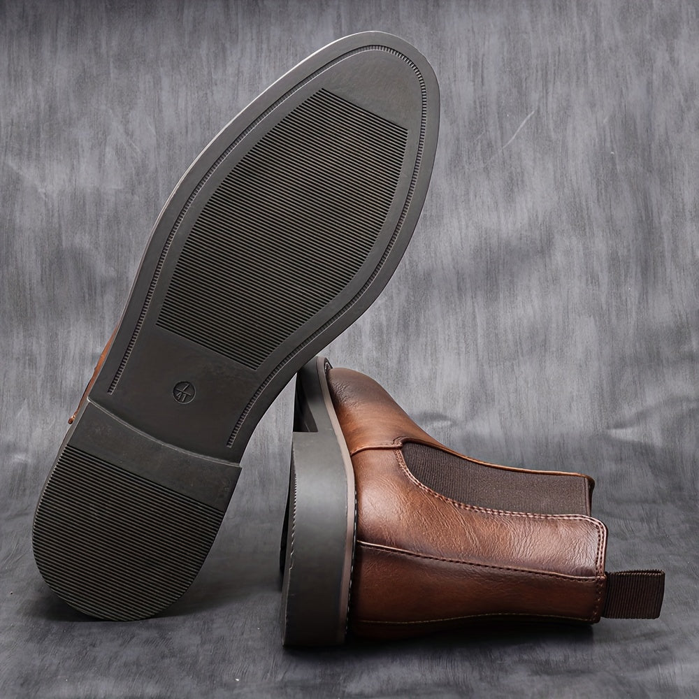 Marcel | Herren Chelsea Boots mit Schnürung und Blockabsatz, Braun