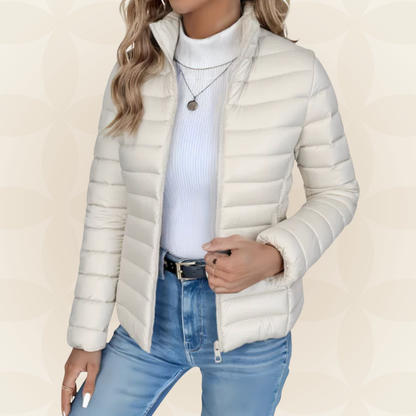 Nadeschda | Damen Steppjacke Elegant Wattiert Stehkragen