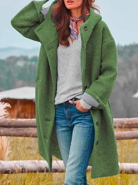 Lieke | Damen Eleganter Teddy Mantel mit Taschen und Gürtel