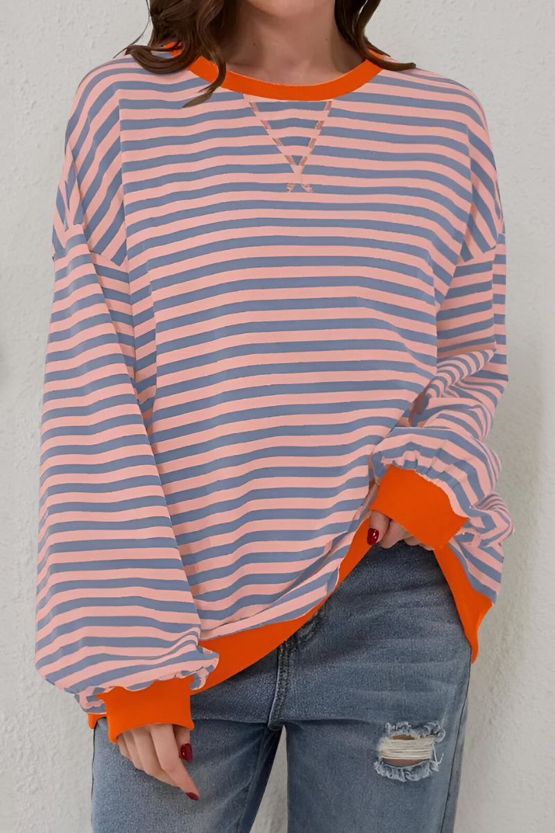 Guusje | Damen Sweatshirt mit Streifenmuster und Rundhalsausschnitt