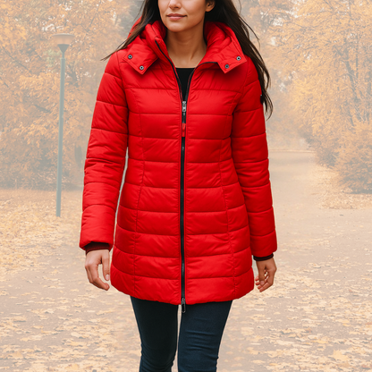 Brielle | Winterjacke Damen Taillierte Steppjacke mit Kapuze