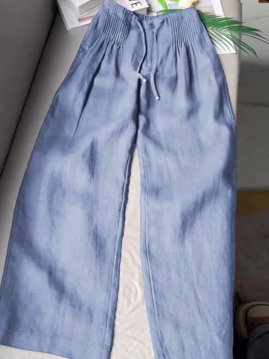 Nova | Weites Bein Hochtaillierte Hose mit Kordelzug