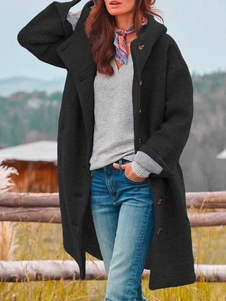 Lieke | Damen Eleganter Teddy Mantel mit Taschen und Gürtel