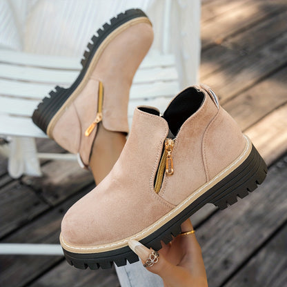 Bea | Chelsea Boots Damen mit goldenem Reißverschluss