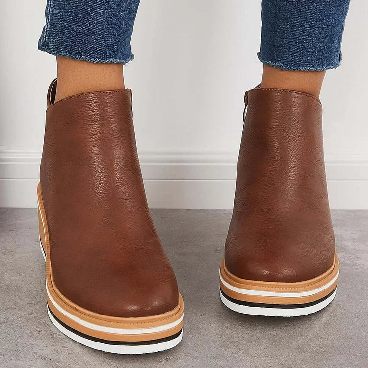 Pippa | Klassische Stiefel mit Reißverschluss und Blockabsatz